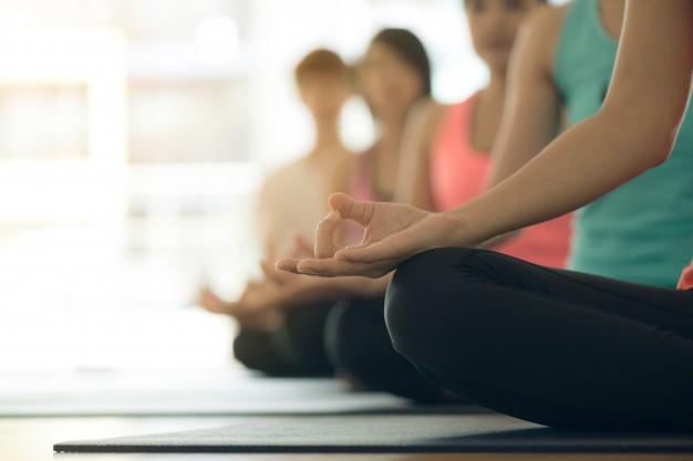 Young Women Yoga Indoors Keep Calm Meditates While Practicing Yoga Explore Inner Peace Yoga Meditation Have Good Benefits Health Photo Concept Yoga Sport Healthy Lifestyle 1253 1052